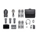 Collection of DJI drone parts and accessories on a white background