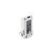 Small electronic device with a metallic finish on a white background
