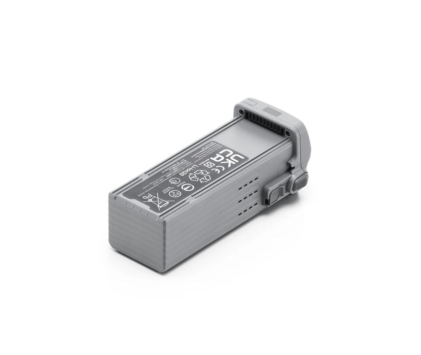 Gray battery pack with brand logo on a white background