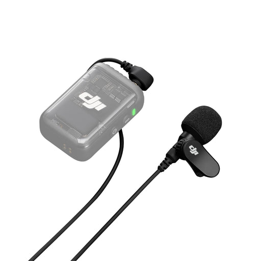 DJI audio recording device with microphone on a white background