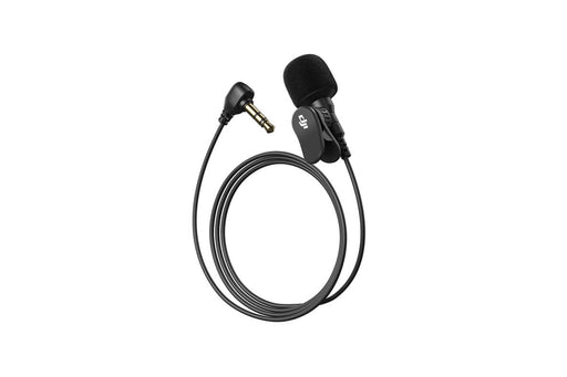 Lavalier microphone with cable on a white background