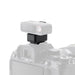 Camera with a mounted external light on a white background