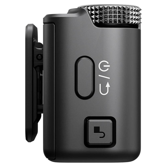 Black electronic device with control symbols on a white background
