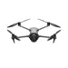 Black drone with four propellers on a white background