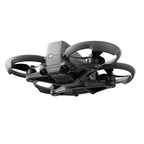 Black drone with 'AVATA 2' branding on a white background