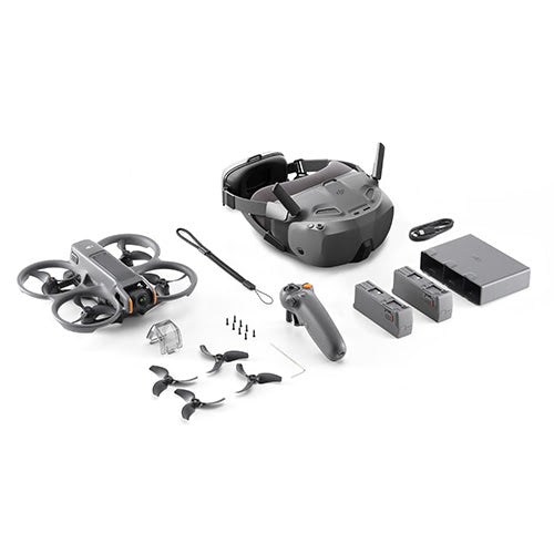 Drone and accessories on a white background
