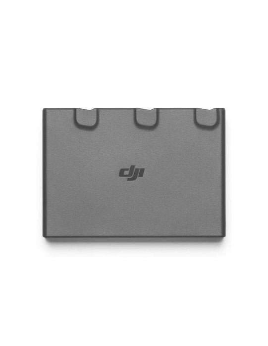 Black battery pack with DJI logo on a white background