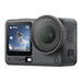 Action camera with display screen on a white background