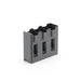 Gray battery charger with multiple slots on a white background